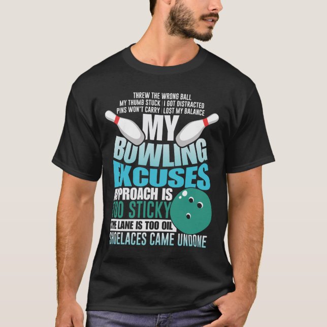 Camiseta Boliches Expõe Esportes Engraçados De Greve De Bol (Frente)