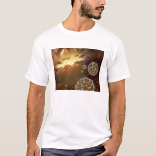 Camiseta Boliches flutuando no espaço interestelar