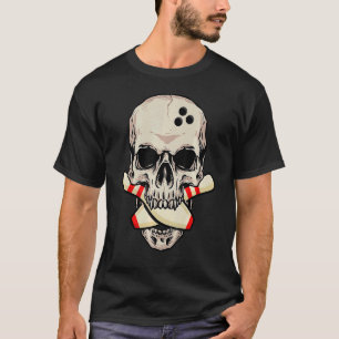 Camiseta Boliches Pinos Retro Vintage Skull Skeleton Head A