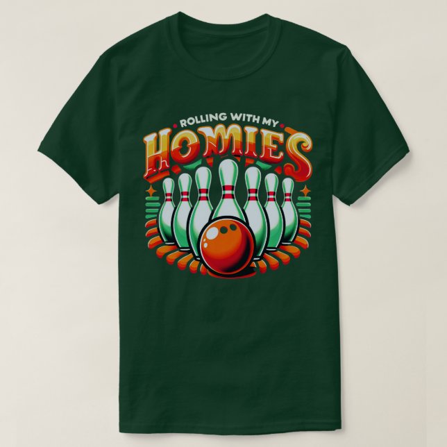 Camiseta Boliches Rolando Com Minhas Casas Engraçados Homen (Frente do Design)