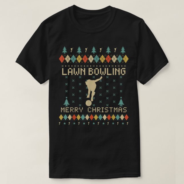 Camiseta Boliches, Vintagem De Natal Feia, Retro 1892 (Frente do Design)