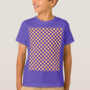 Camiseta Bolinhas Amarelas com Estilhaço de Fundo Roxo