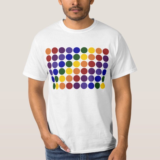 Camiseta Bolinhas arco-íris em branco (Frente)