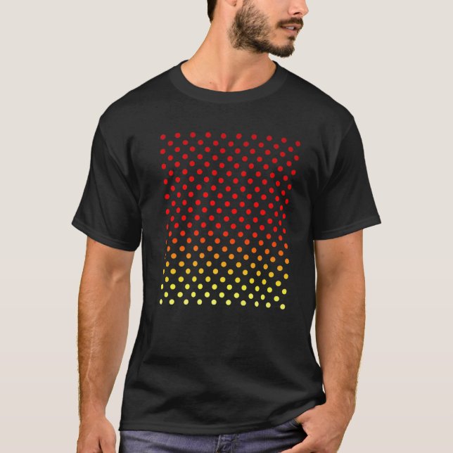 Camiseta Bolinhas Branca Vermelha Padrão de Presente de Lad (Frente)