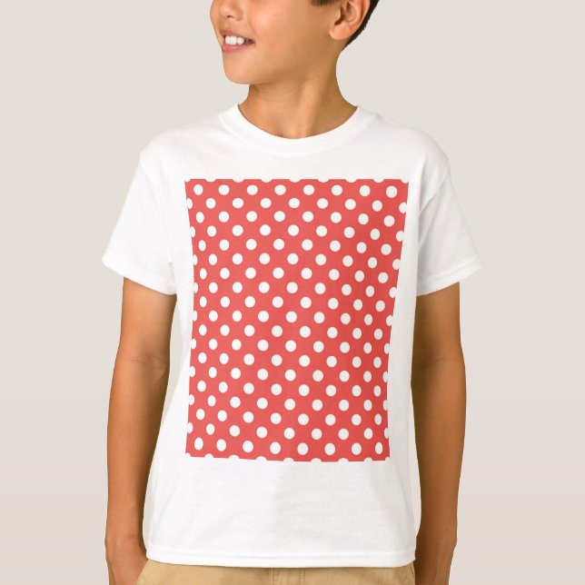 Camiseta Bolinhas brancas e vermelhas (Frente)
