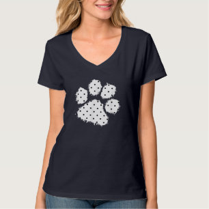 Camiseta Bolinhas Cachorro-Cachorro Imprimir Preto-Branco P
