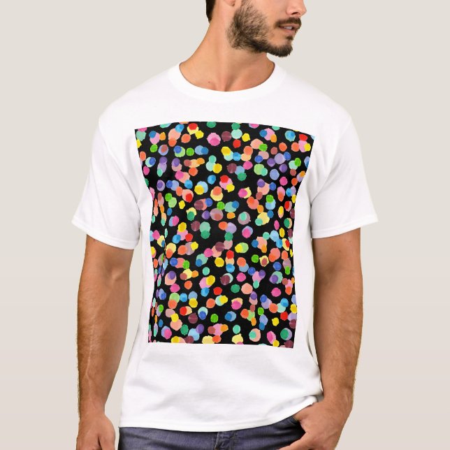 Camiseta Bolinhas De Aquarela, Fundo De Páscoa. (Frente)