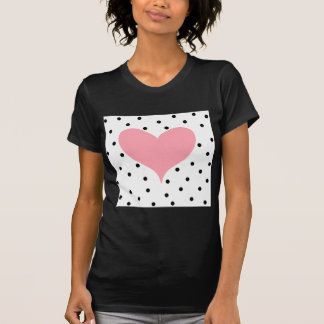 Camiseta Bolinhas de Coração Rosa