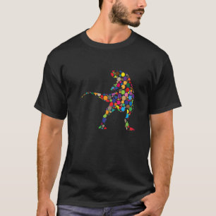 Camiseta Bolinhas de Dinossauro Colorido de Trex Dinossauro