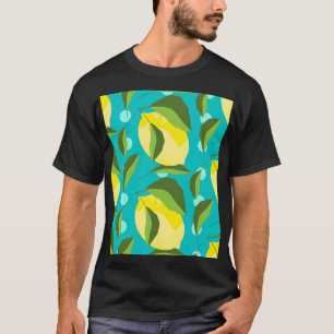 Camiseta Bolinhas de limões: fundo azul.