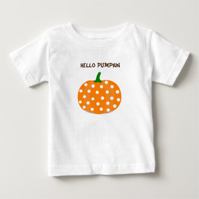 Camiseta Bolinhas Hello Pumpkin (Frente)