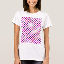 Camiseta Bolinhas rosa e roxa