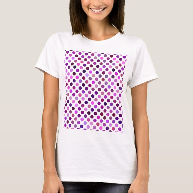 Camiseta Bolinhas rosa e roxa (Frente)