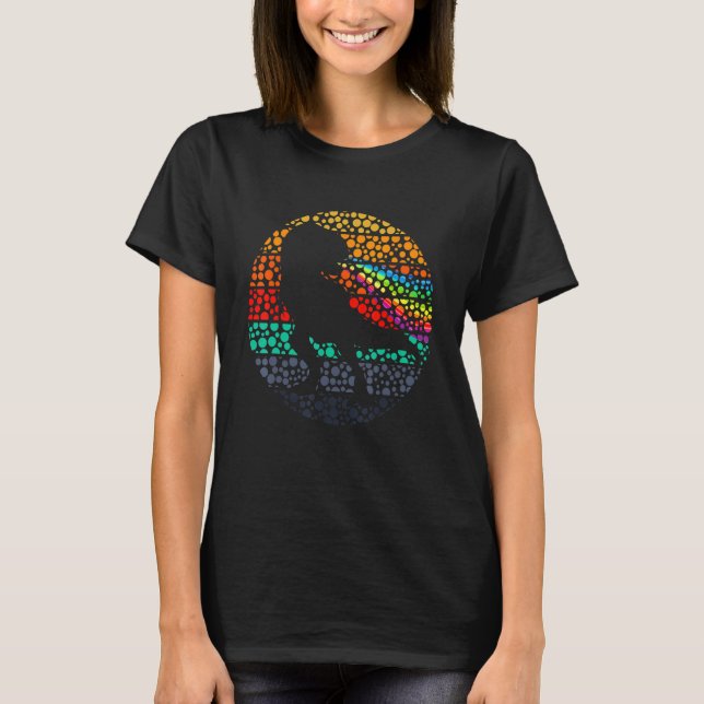 Camiseta Bolinhas T Rex Dinossaur Rainbow Fire Internationa (Frente)