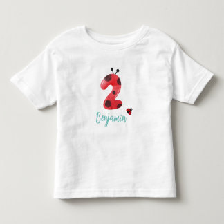 Camiseta Bolinhas vermelha e branca Nome da festa do segund
