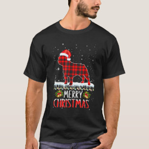 Camiseta Bolinho de Natal Francês Xadrez Vermelha Pijamas C