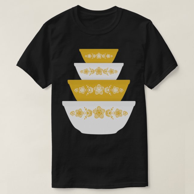Camiseta Bolinhos de Borboleta de Ouro Pyrex (Frente do Design)