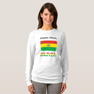 Camiseta Bolívia Bandeira Boliviana Texto Personalizado