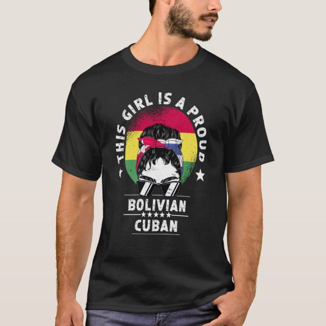 Camiseta Bolívia Bandeira Cuba cultivou mulheres orgulho ci (Frente)