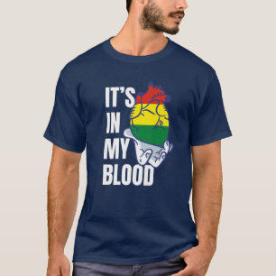 Camiseta Bolívia: Bandeira do Coração Veias de Sangue