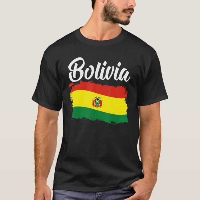 Camiseta Bolívia Bandeira Patriótica Orgulho Raiz Bolívia B (Frente)