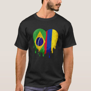 Camiseta Bolívia Colômbia Bandeira Coração Cidadão Crescido