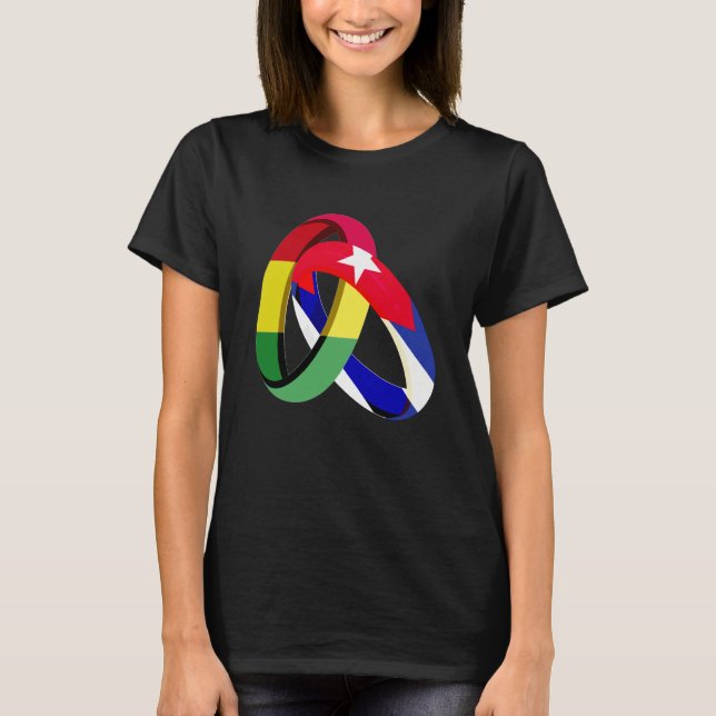 Camiseta Bolivia Flag Cuba Grown Ring Marriage Wedding (Frente)