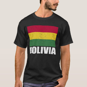 Camiseta Bolívia Flag Grunge Vintage Souvenir Bolívia