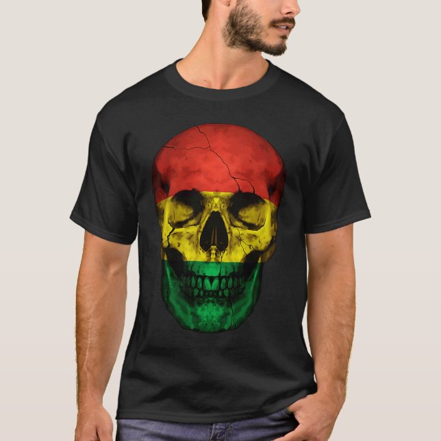 Camiseta Bolivia Flag Skull Bolivian Roots Proud Patriotic (Frente)