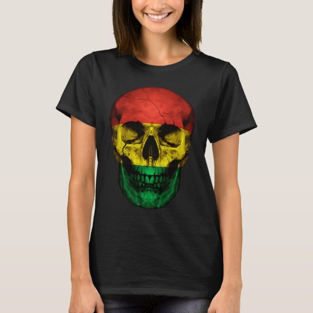 Camiseta Bolivia Flag Skull Bolivian Roots Proud Patriotic (Frente)