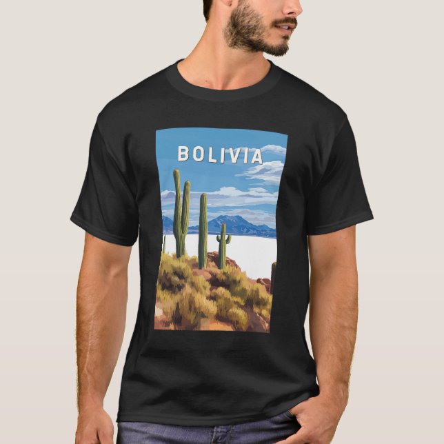 Camiseta Bolívia Illustração Viagem Art Vintage (Frente)