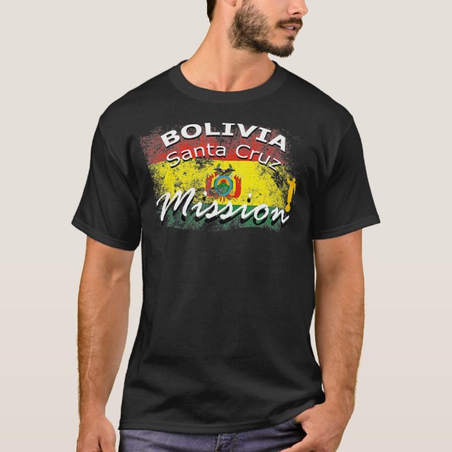 Camiseta Bolívia Papais noeis Cruz Mmon LDS Missão Missioná (Frente)