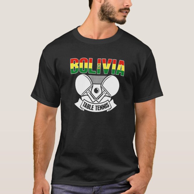 Camiseta Bolívia Ping Pong   Apoiadores do Tênis de Mesa Bo (Frente)