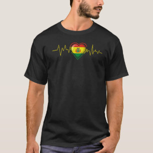 Camiseta Bolívia: Pulso boliviano Bandeira Mens Mulheres Cr