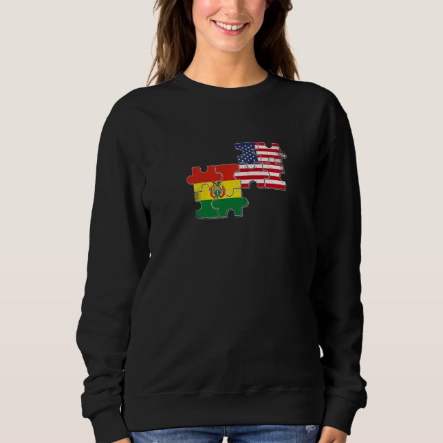 Camiseta Bolivia USA Bolivian American Flag   (Frente)