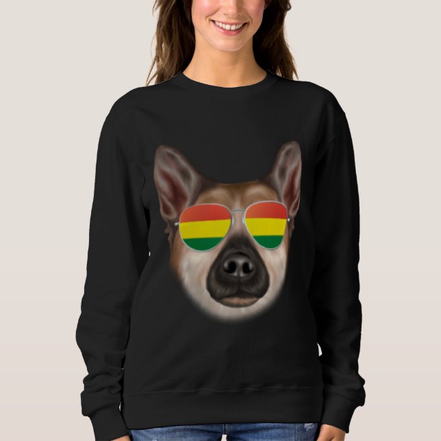 Camiseta Bolivian Flag Norwegian Buhund Dog Bolivia Pocket (Frente)
