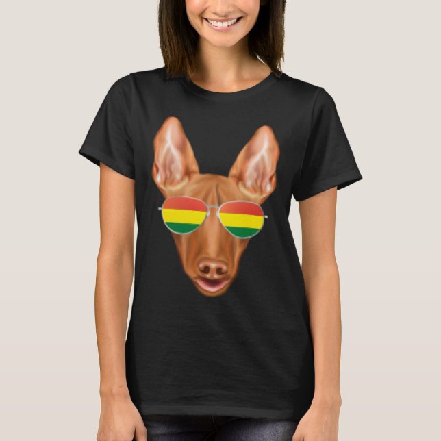 Camiseta Bolivian Flag Pharaoh Hound Dog Bolivia Pocket (Frente)