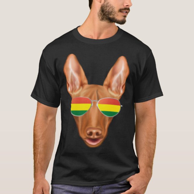 Camiseta Bolivian Flag Pharaoh Hound Dog Bolivia Pocket (Frente)
