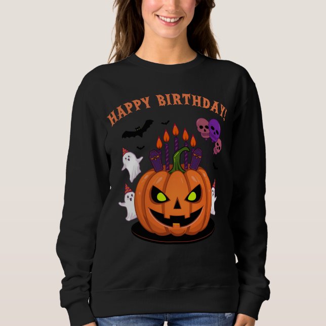 Camiseta Bolo de Abóbora e Fantasmas do Halloween B-day (Frente)