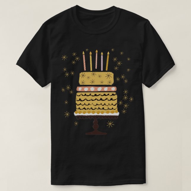 Camiseta Bolo de aniversário (Frente do Design)
