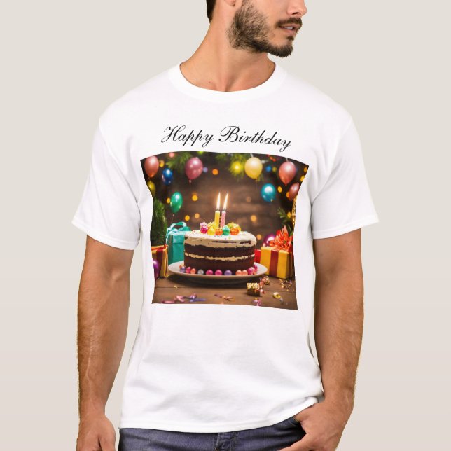 Camiseta Bolo de aniversário (Frente)