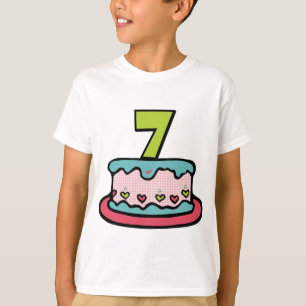 Camiseta Bolo de aniversário da criança de 7 anos