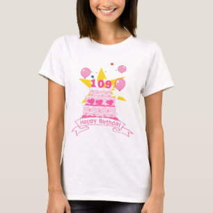 Camiseta Bolo de aniversário de 109 anos