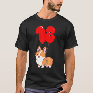 Camiseta Bolo de Aniversário de 18 anos do Corgi Pembroke F