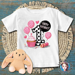 Camiseta Bolo de aniversário de 1 ano