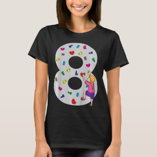 Camiseta Bolo de Aniversário de 8 anos Escalada Escalador S