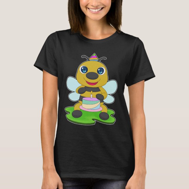 Camiseta Bolo de Aniversário de Abelha (Frente)