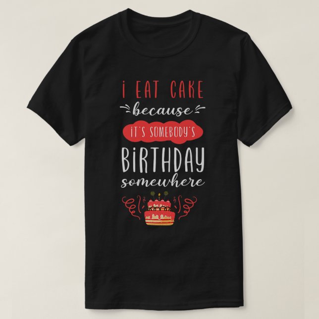 Camiseta Bolo de aniversário de assar (Frente do Design)