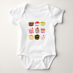 Camiseta Bolo de aniversário de bolo bonito com creme color