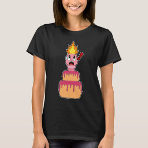 Camiseta Bolo de Aniversário de Minhoca